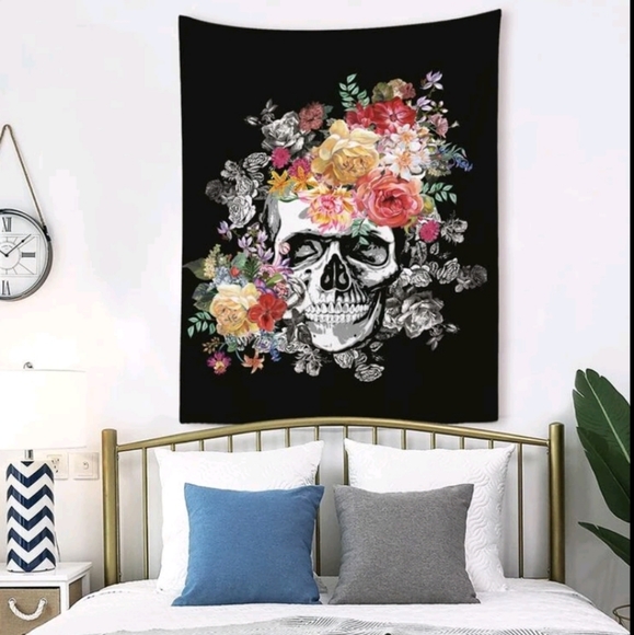Other - Skull & floral wall hanging tapestry NEW